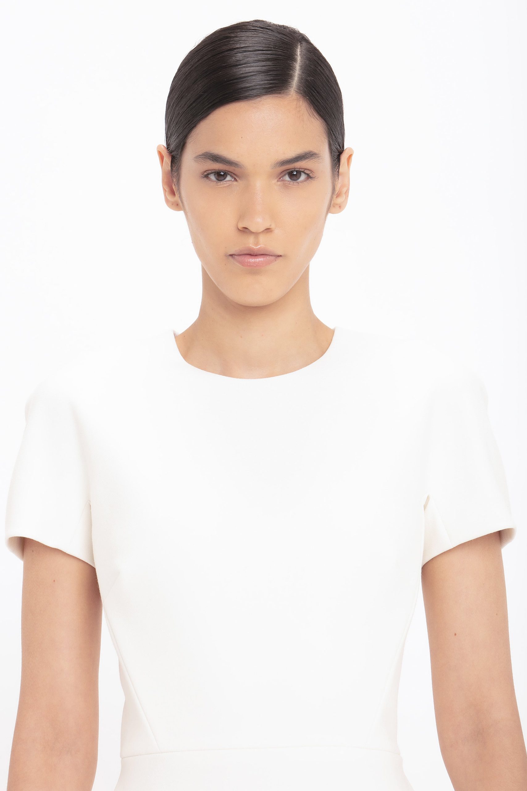 Fitted T-Shirt Dress In Ivory - Image 4