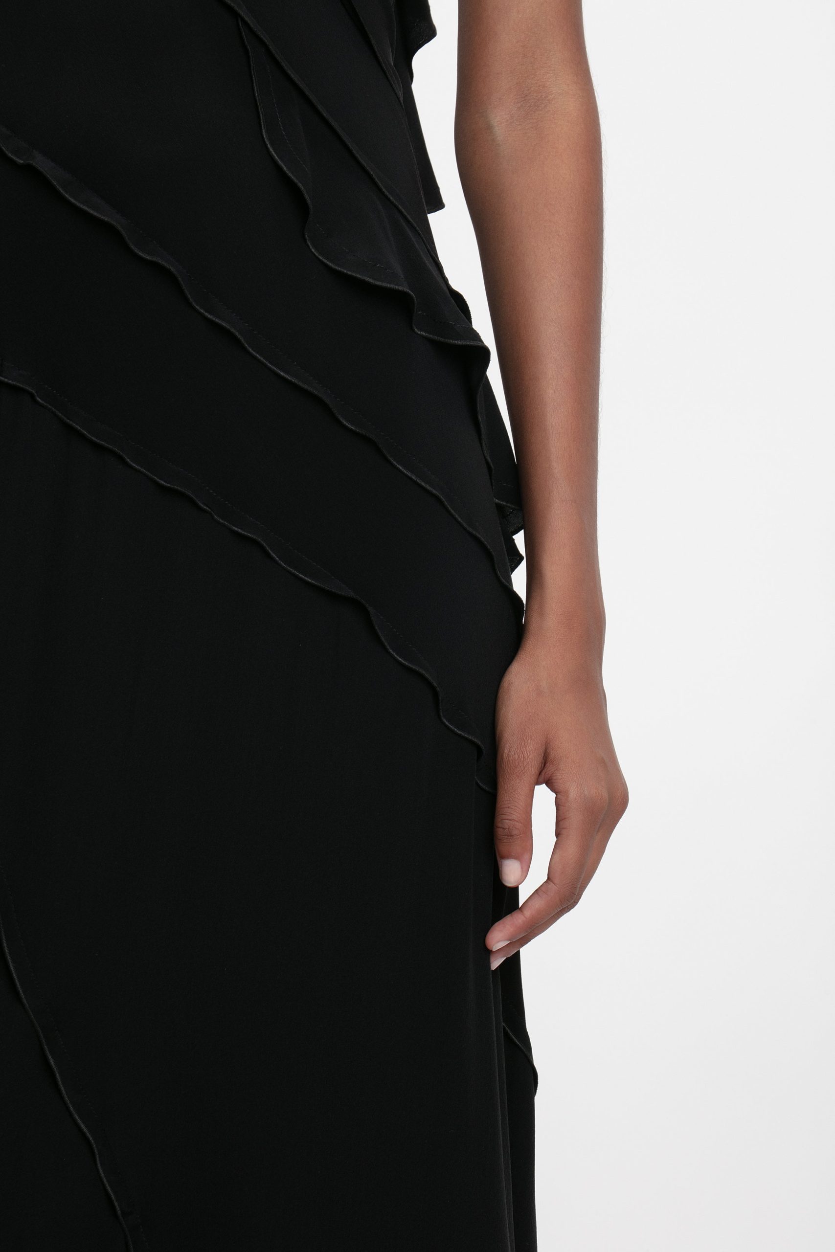 Frill Dress In Black - Image 4