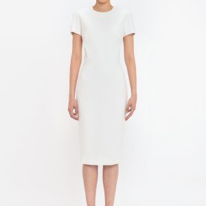 Fitted T-Shirt Dress In Ivory