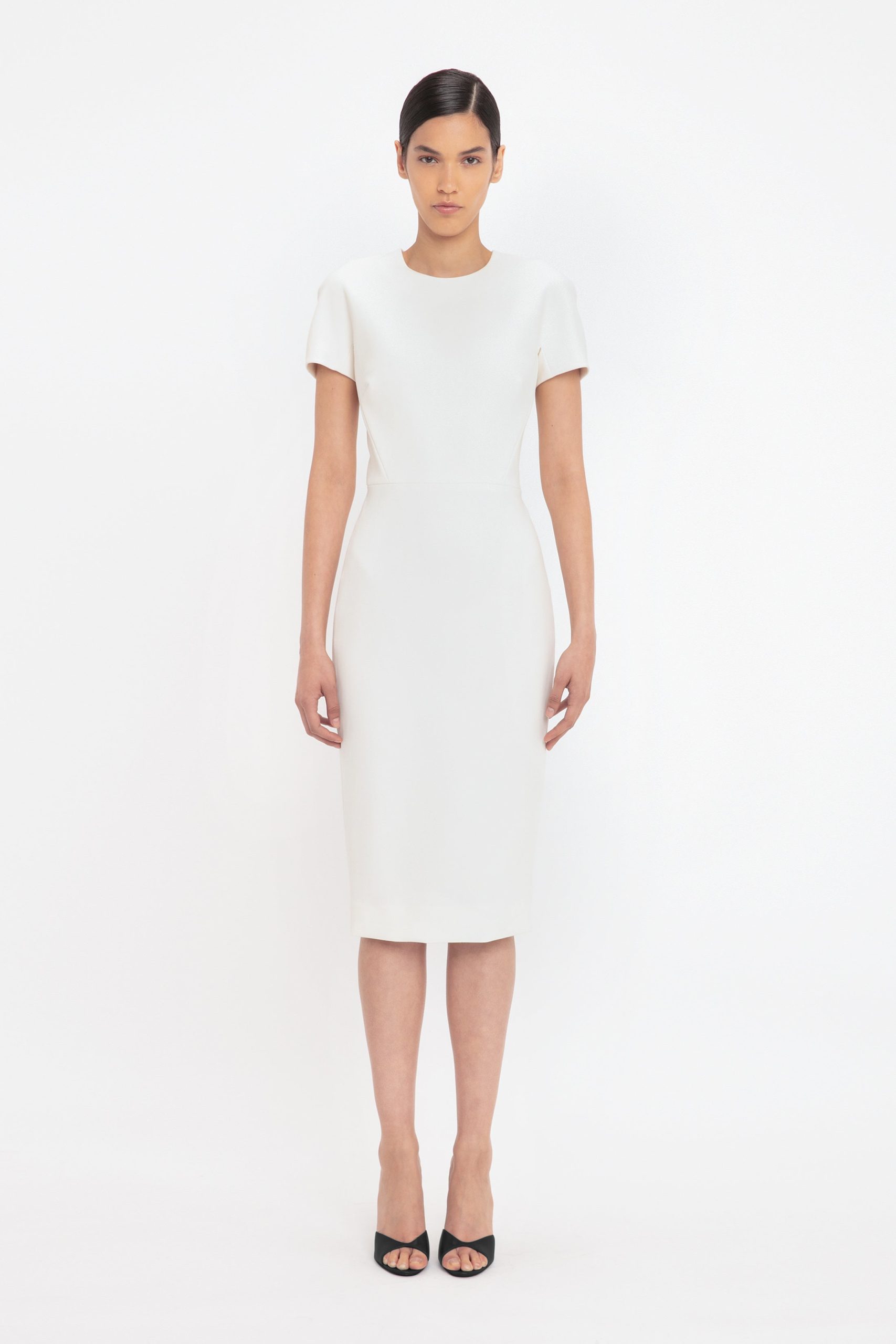 Fitted T-Shirt Dress In Ivory
