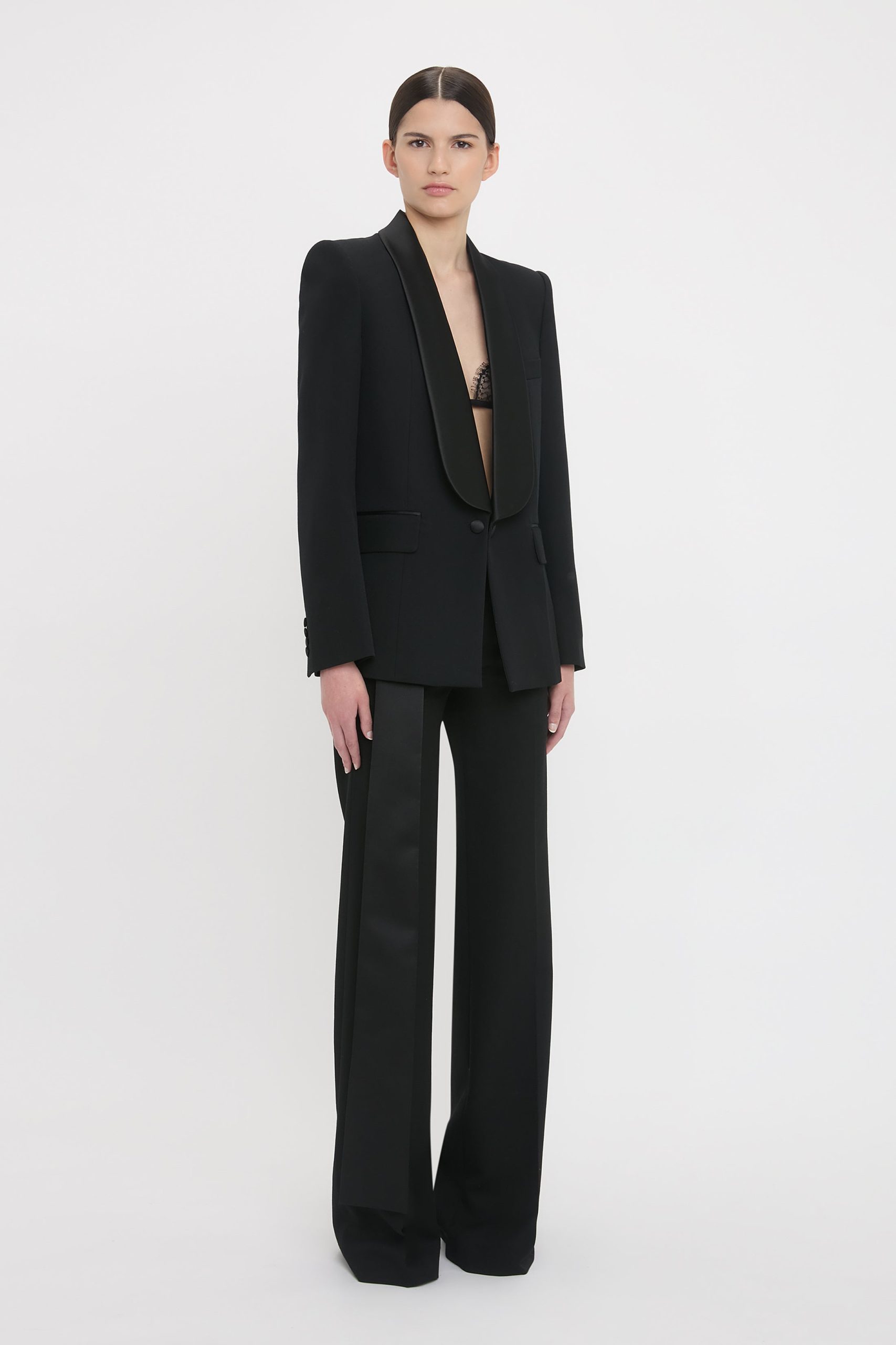 Shawl Collar Tux Jacket In Black - Image 2