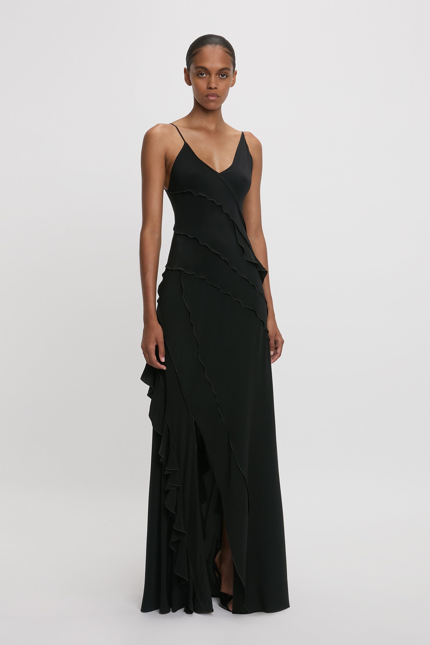 Frill Dress In Black - Image 2