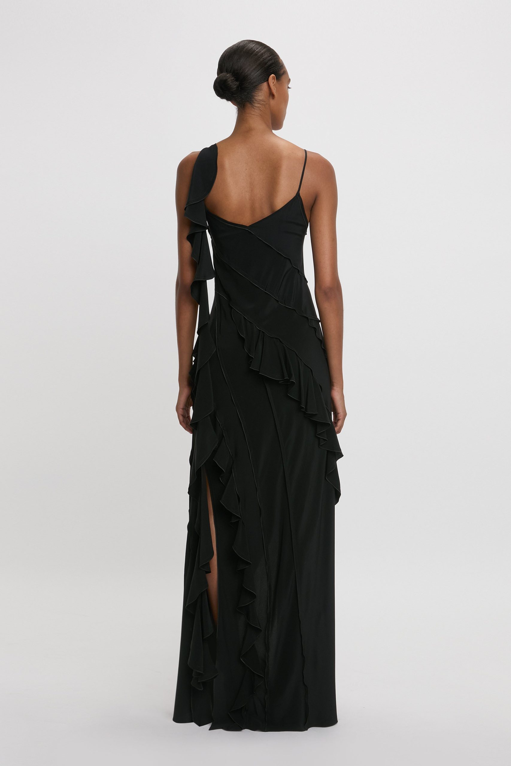 Frill Dress In Black - Image 3