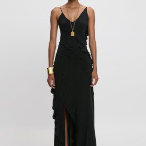 Frill Dress In Black