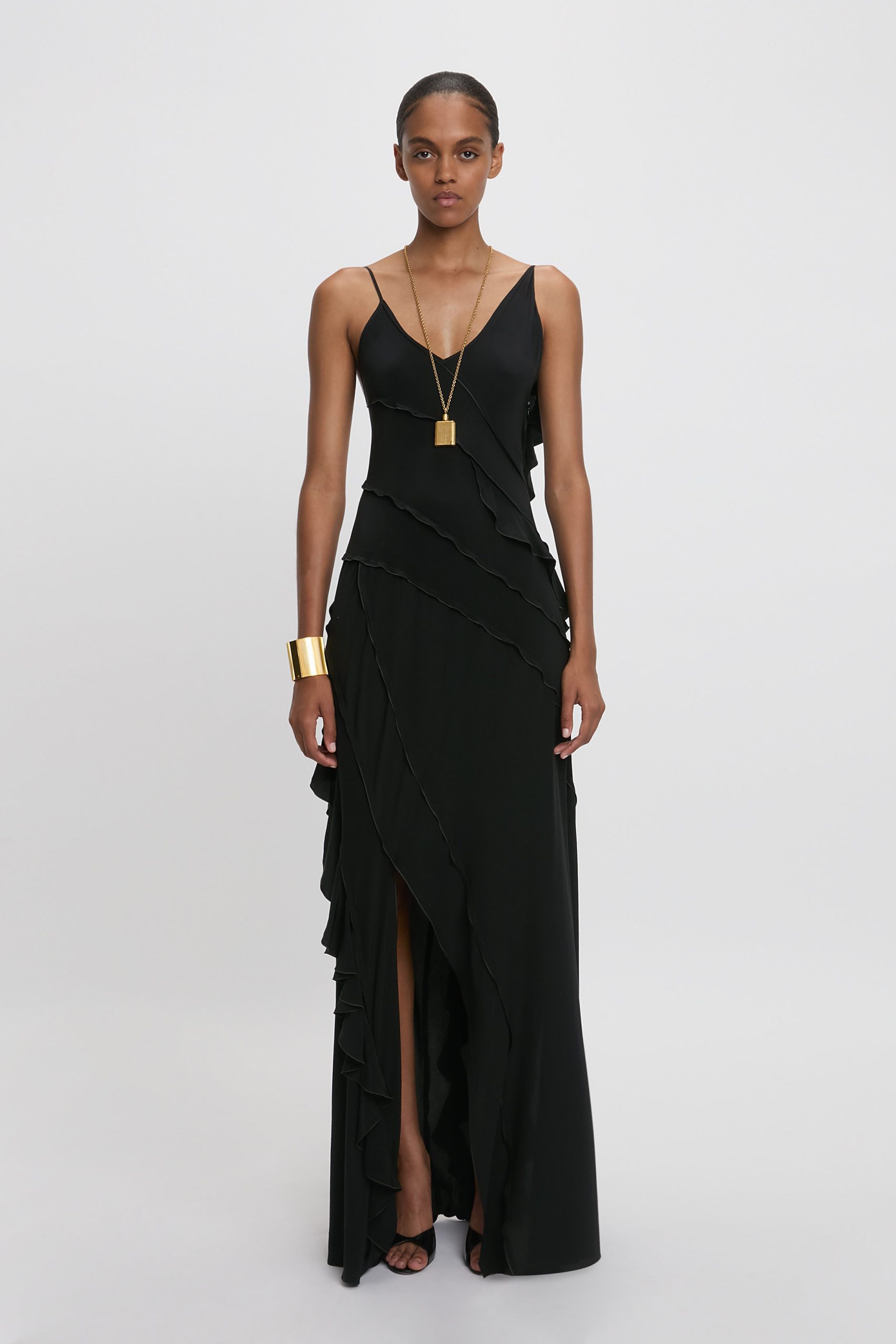 Frill Dress In Black