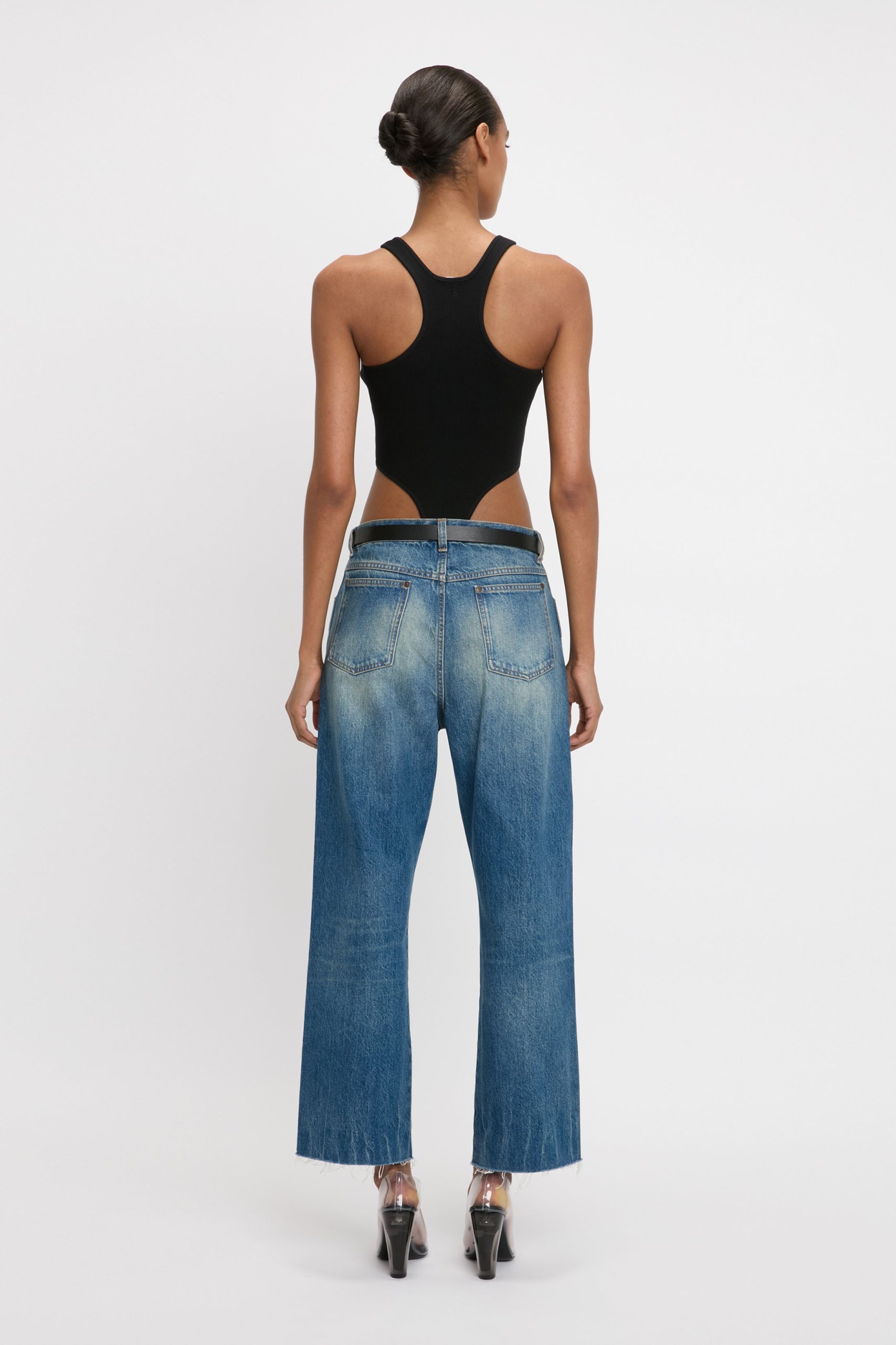 High Leg Bodysuit In Black - Image 3