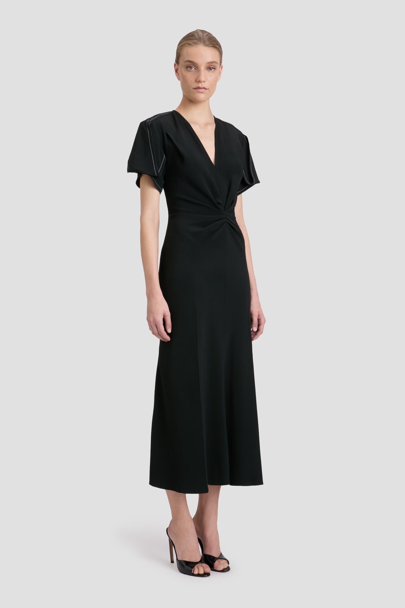 Eve Midi Dress In Black - Image 3