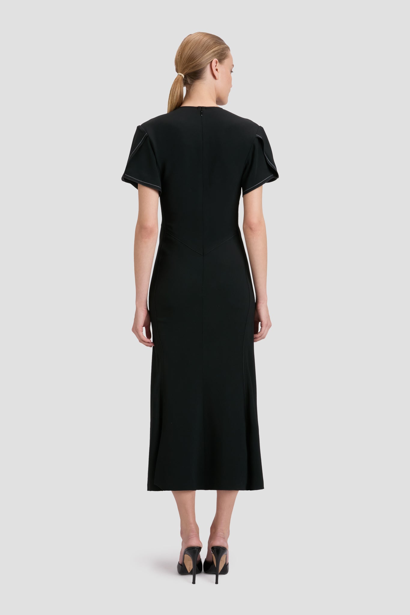 Eve Midi Dress In Black - Image 4