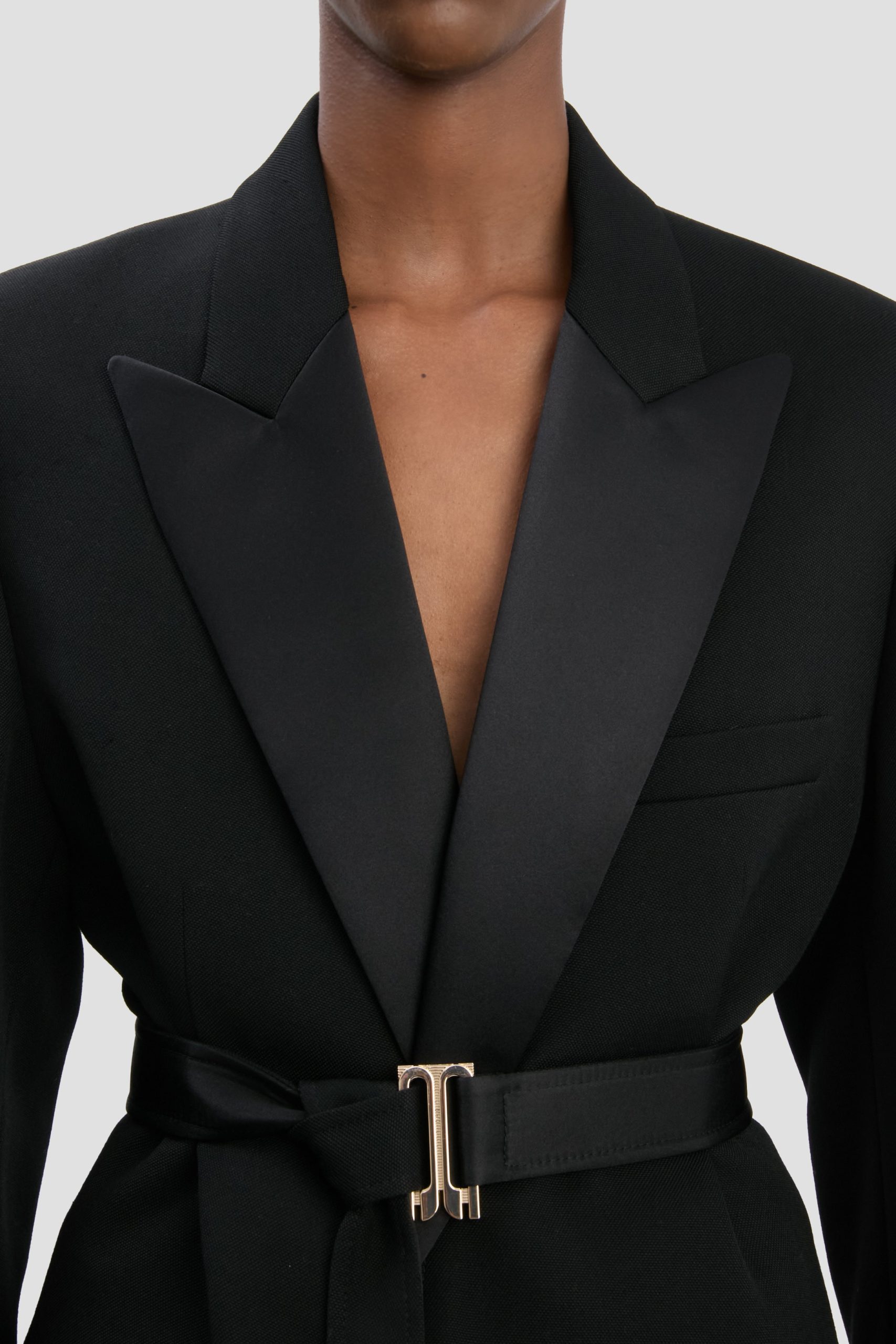 Belted Tailored Jacket In Black - Image 5