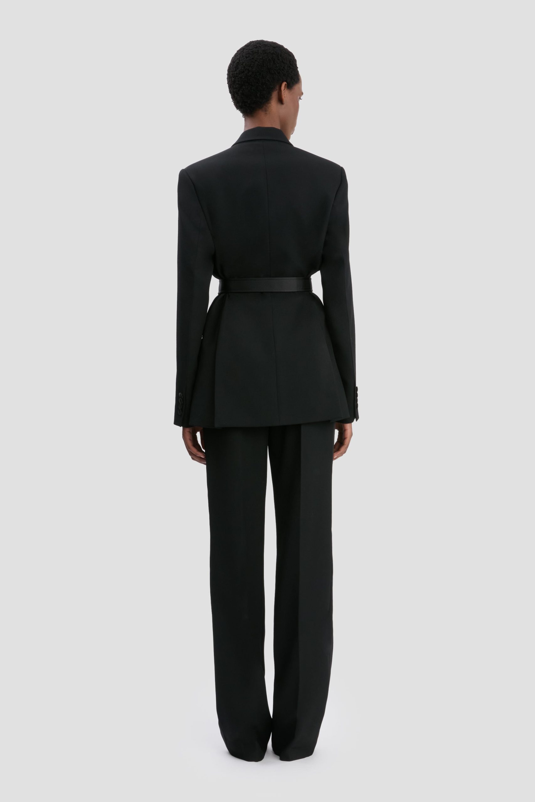 Belted Tailored Jacket In Black - Image 7