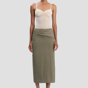 Wrap Skirt In Sage Melange