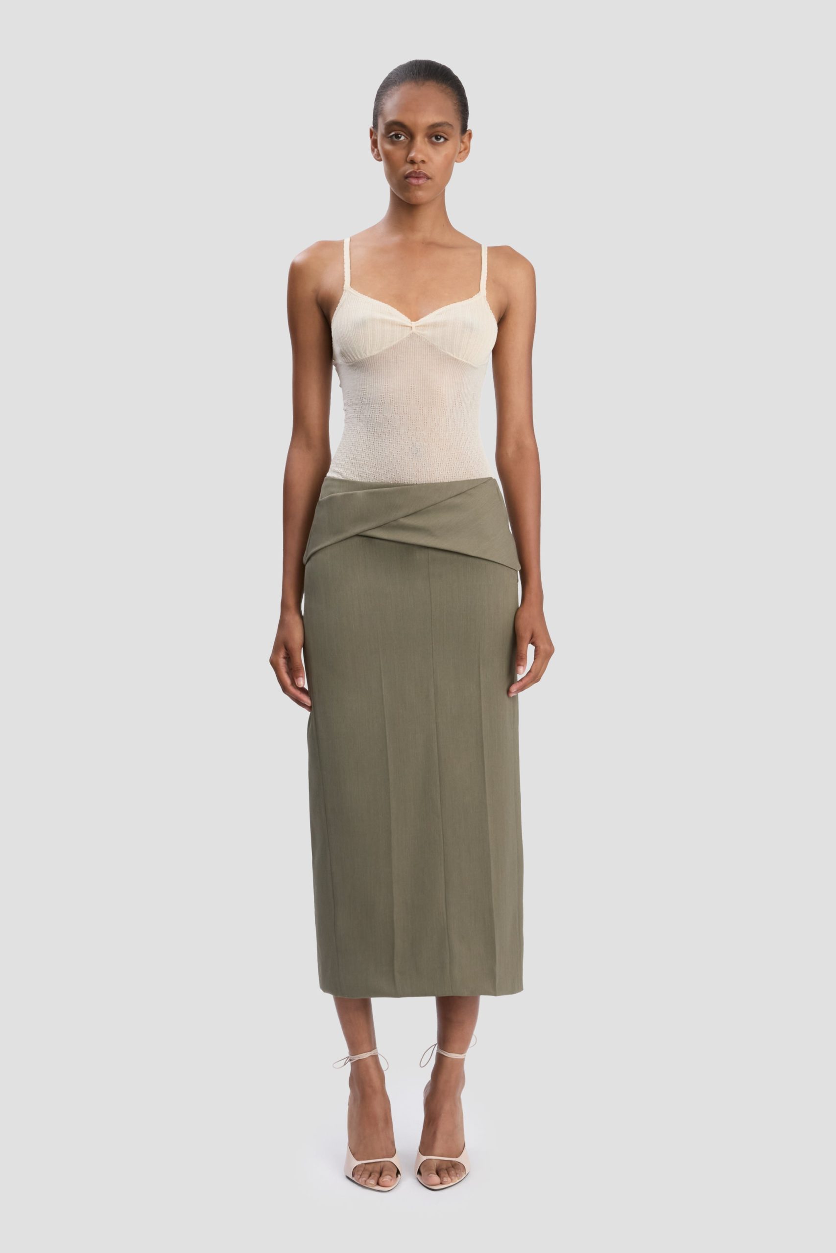 Wrap Skirt In Sage Melange