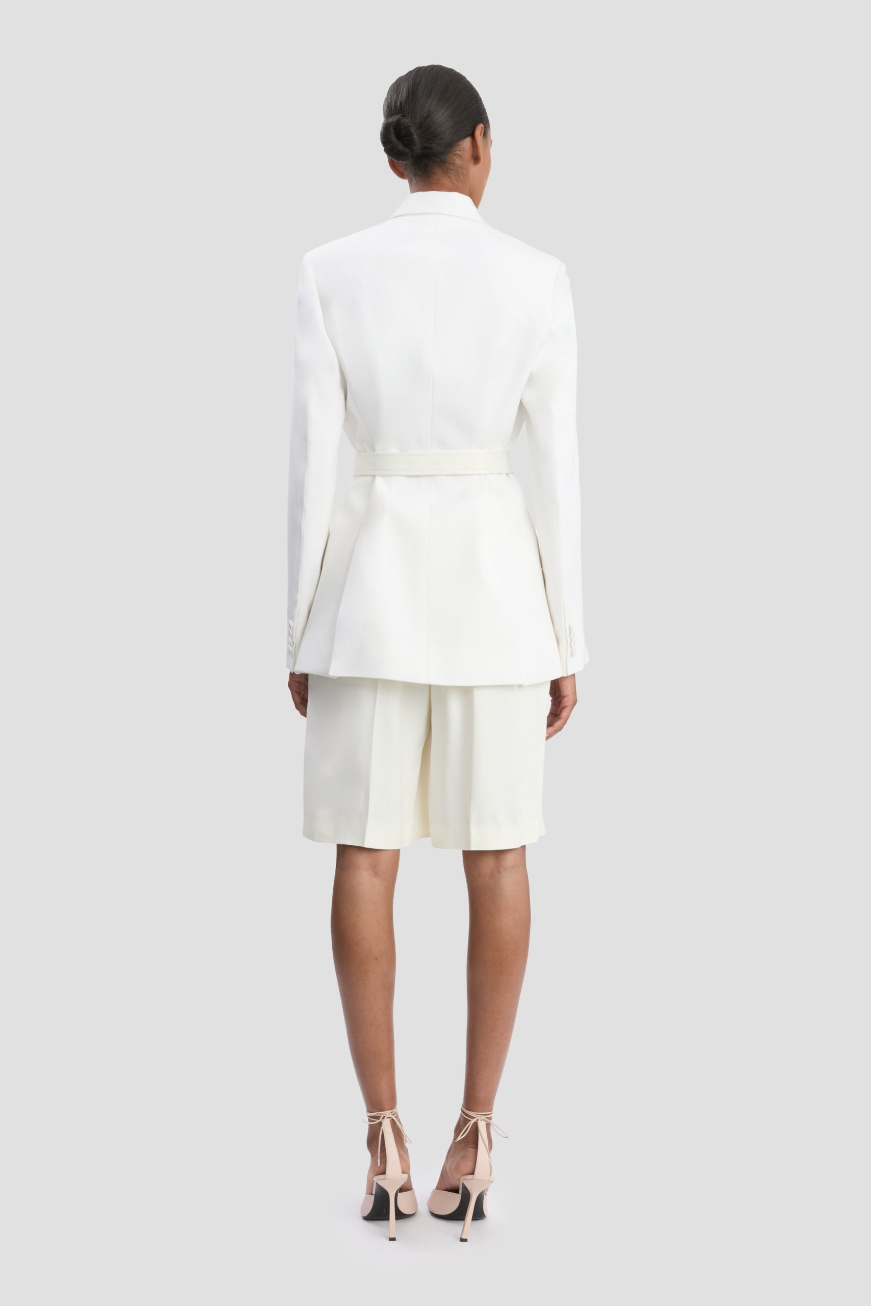 Belted Tailored Jacket In Ivory - Image 4