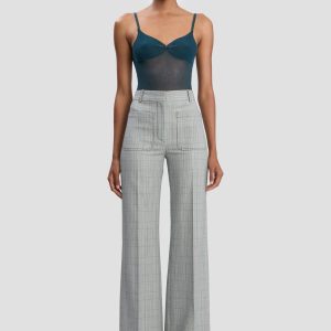 Alina Trouser In Blue-Grey Check