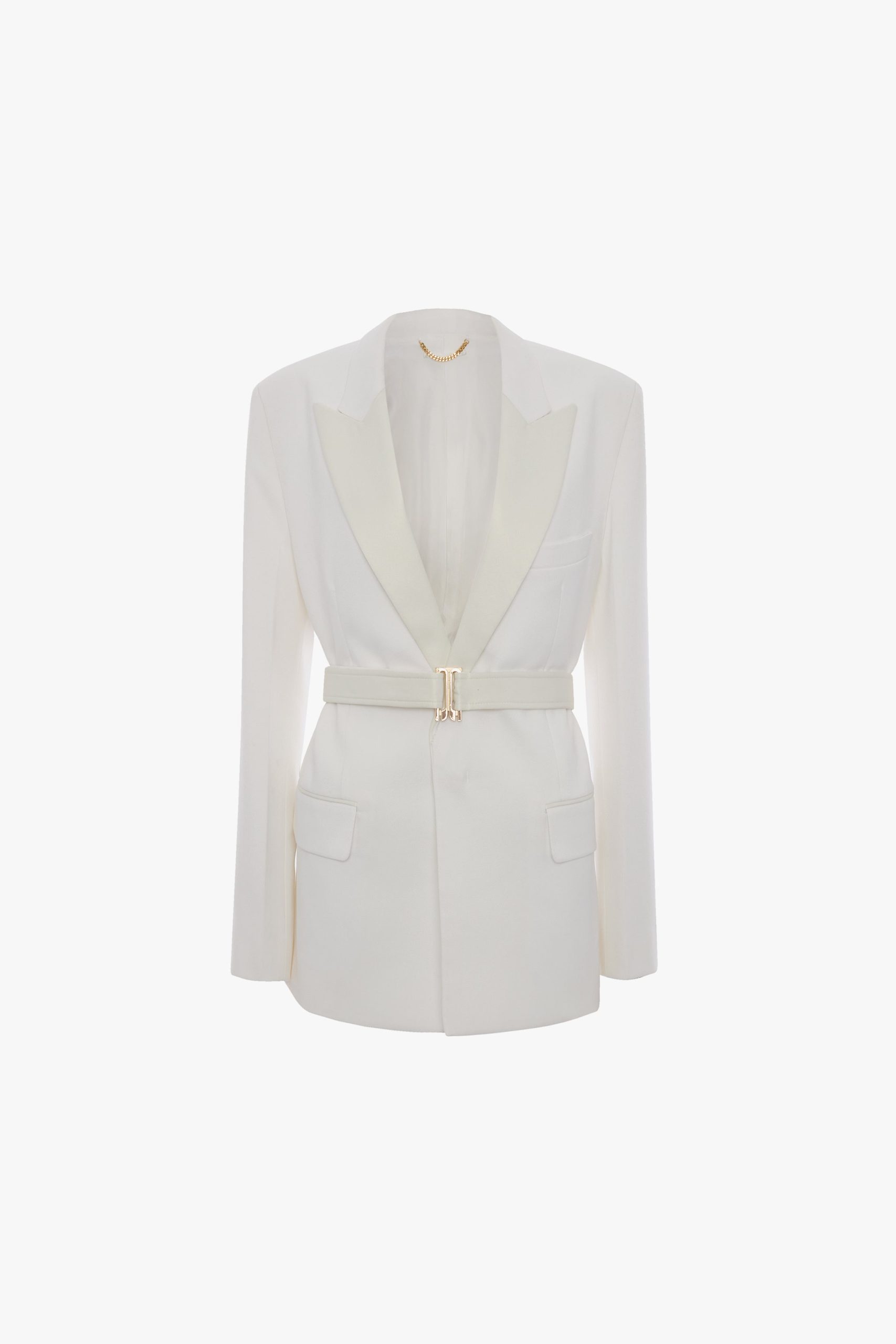 Belted Tailored Jacket In Ivory - Image 5