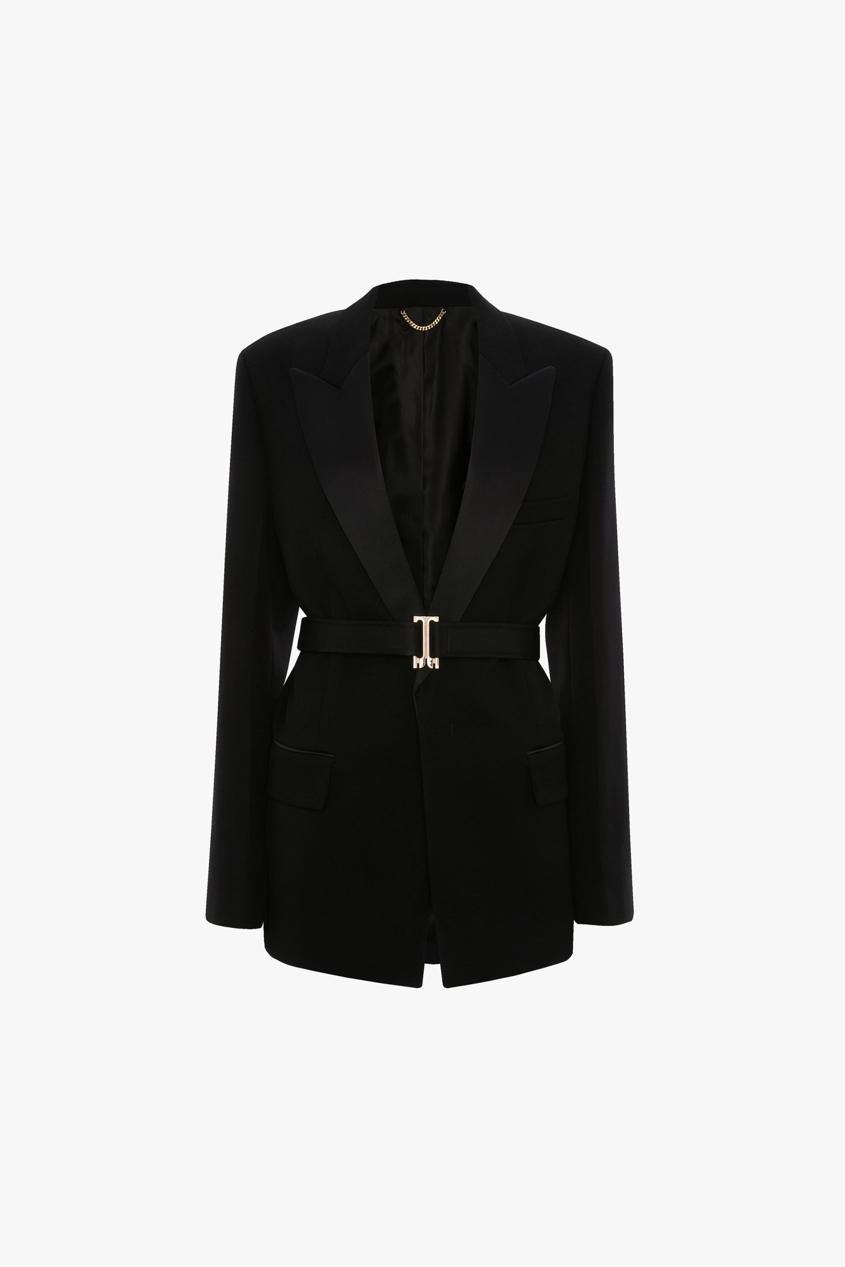 Belted Tailored Jacket In Black - Image 8