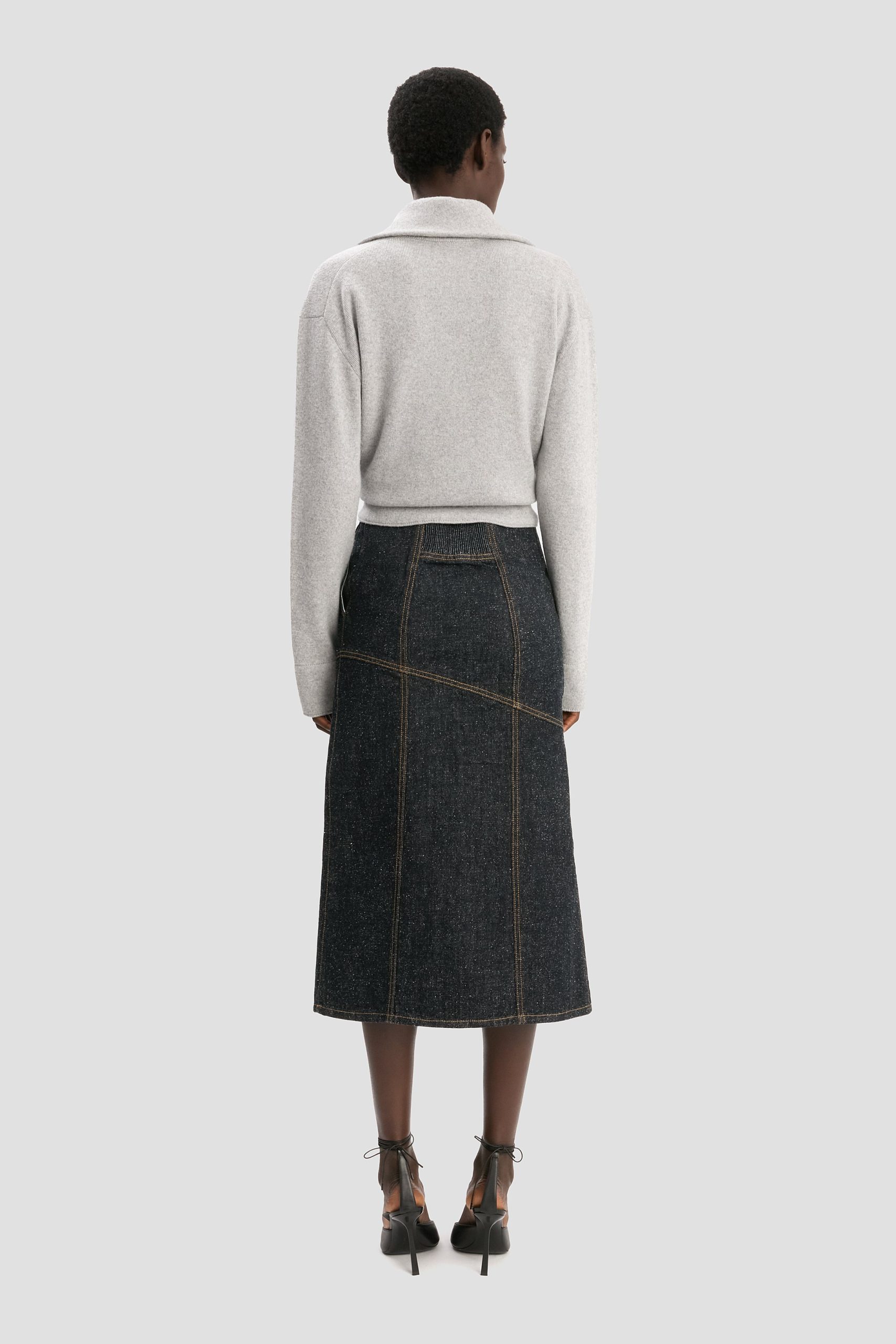 Half-Zip Milano Jumper In Grey Marl - Image 5