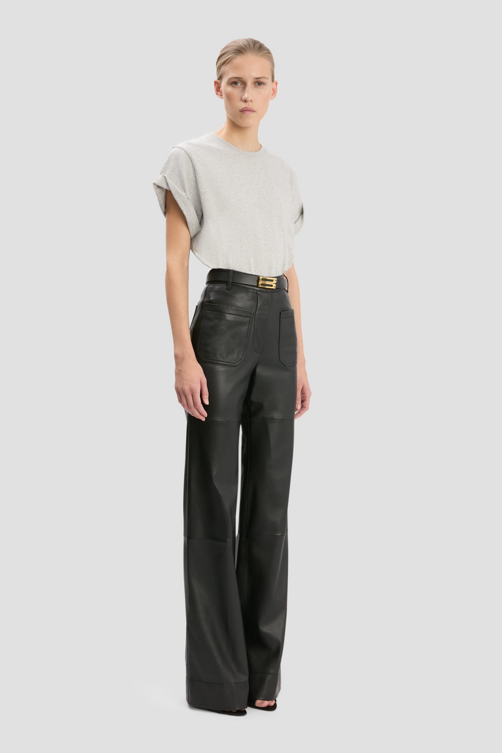 Leather Alina Trouser In Black - Image 2