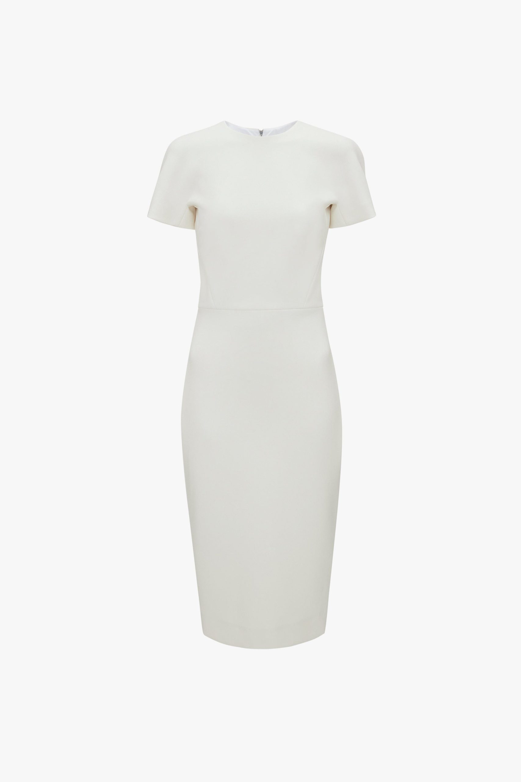 Fitted T-Shirt Dress In Ivory - Image 6