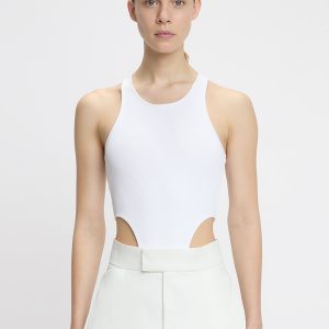 High Leg Bodysuit In White