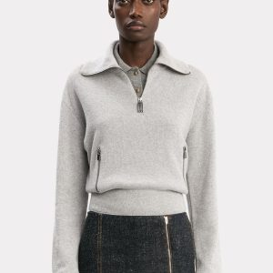 Half-Zip Milano Jumper In Grey Marl