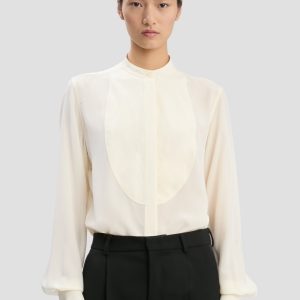 Bib Detail Shirt In Ivory