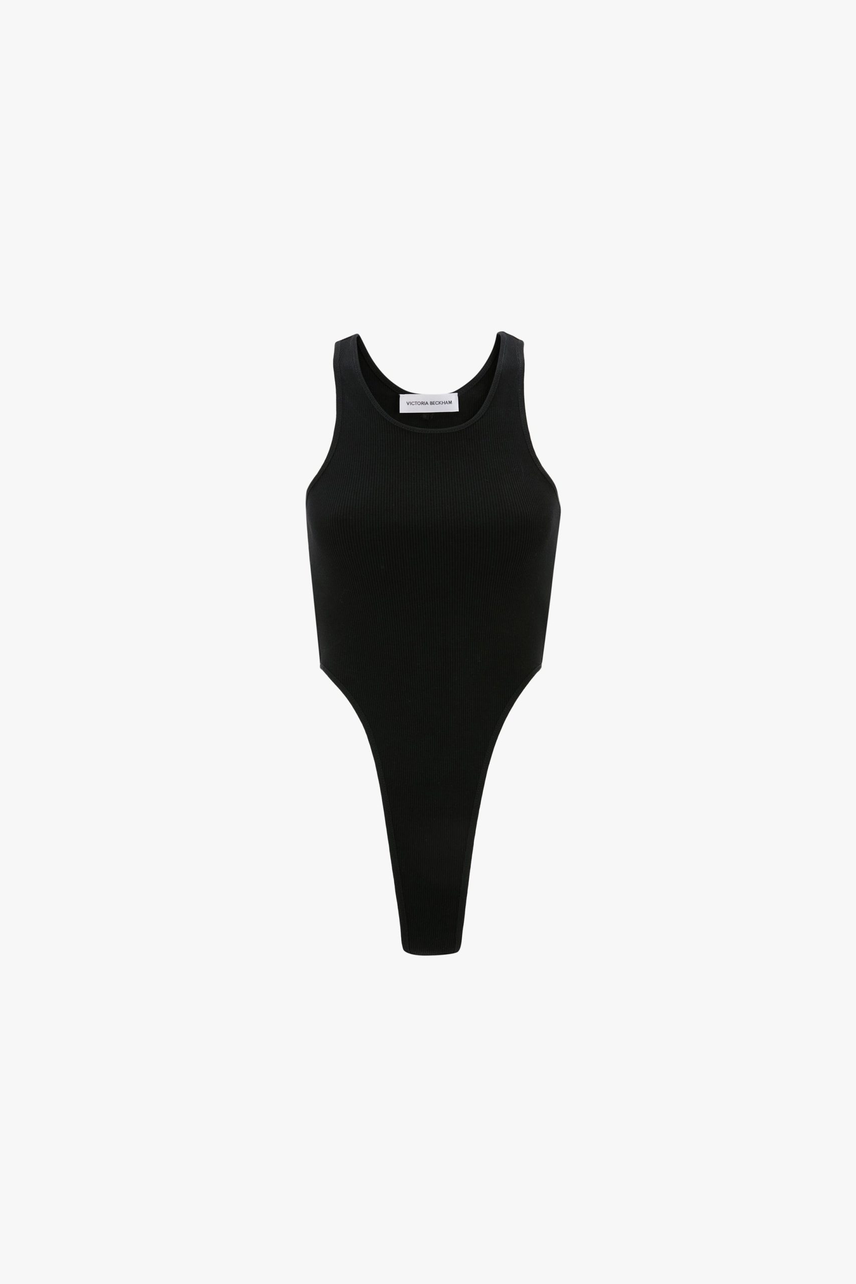High Leg Bodysuit In Black - Image 4